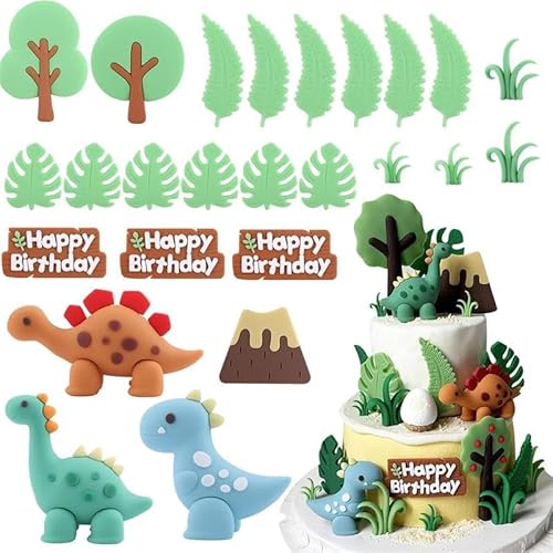 3D-Dinosaurier-Kuchenaufsatz, Cupcake-Topper, Kuchendekorationen für Geburtstag, 25 Stück von Mounteps