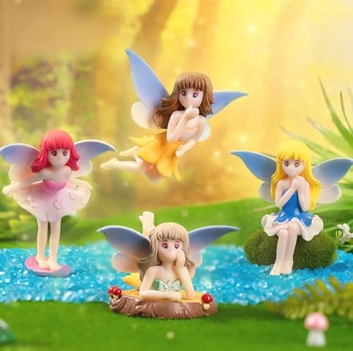 4 kleine Feenfiguren, Miniatur-Feengarten-Zubehör, Kuchendekoration, Auto-Dekoration 4 kleine Feenfiguren, Miniatur-Feengarten-Zubehör, Kuchendekoration, Auto-Dekoration von Mounteps