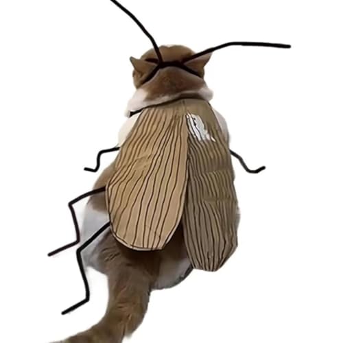 Mounteps Katzenkostüm Kakerlake DIY Kit - Humorvolles Insektenthema Dress-Up Zubehör für Katzen, einfach zu tragende Halloween-Outfit, Party-Requisite & Foto-Requisiten von Mounteps