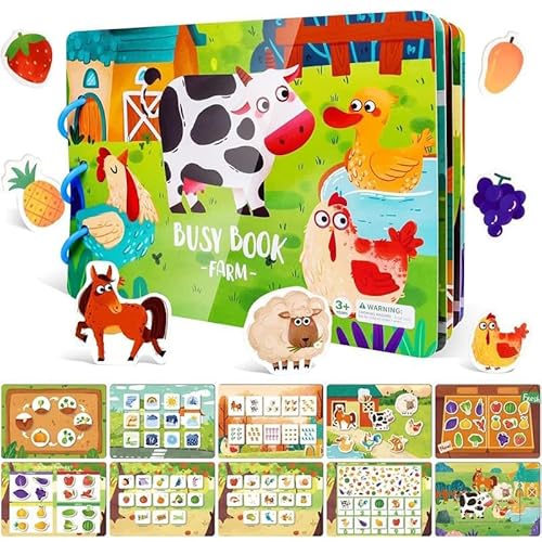 Mounteps Life Skills Busy Book - EIN lehrreiches und fesselndes Arbeitsbuch für Kinder von 2 bis 5 Jahren, in dem es um Farberkennung und Zählen geht. (Bauernhof) von Mounteps