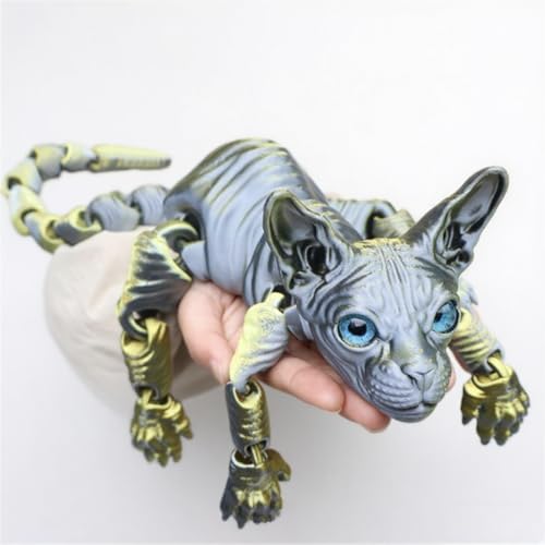 Mounteps Mystische 3D-Katzen-Figur, farbenfrohes realistisches Design mit flexiblen Gelenken, Mystic Meow Sammlerstück, Heimdekoration und Geschenk für Katzenliebhaber und ästhetische Hexen-Fans von Mounteps