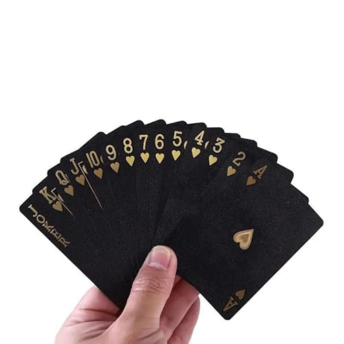Mounteps Schwarze Spielkarten, wasserdicht, Poker, professionell, ideal für Poker, Spielpartys von Mounteps