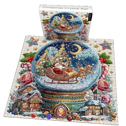 Weihnachten Kristall Ball Puzzle 1000 Teile, Weihnachten Herausforderung Puzzle für Erwachsene und Anfänger, Weihnachtsmann Schneedorf Puzzle Familie Aktivitätsspiele für Home Decor Geschenke Weihnachten Kristall Ball Puzzle 1000 Teile, Weihnachten Herausforderung Puzzle für Erwachsene und Anfänger, Weihnachtsmann Schneedorf Puzzle Familie Aktivitätsspiele für Home Decor Geschenke von Mounteps