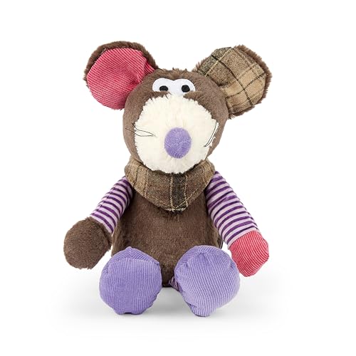 Maus Kuscheltier Plüschtier Stofftier mit Halstuch und Schnurrhaare 31cm von Mousehouse Gifts