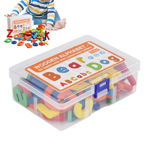 Alphabet Lernspiel Für Kinder | 52 teiliges Buchstaben Zuordnungsspiel,Lernspielzeug für Kleinkinder Vorschule Homeschooling Leseübungen von Moxeupon