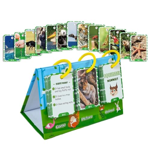 Animal Flash Card Match, Animal Learning Flash Cards - 69X Animal Cognitive Photo Cards - Pädagogisches Matching -Spiele -Spiel mit englischen Wörtern, Vokabularbuilder für Kinder ab 3 Jahren von Moxeupon