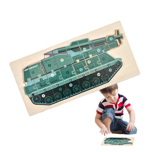 Moxeupon 3D Holz Puzzle - Steckpuzzle Spielzeug Für Kleinkinder Ab 3 Jahren - Interaktiver Bausatz In Panzer-Form Aus Holz Lernspielzeug Kreativgeschenk Für Kinder Und Erwachsene Moxeupon 3D Holz Puzzle - Steckpuzzle Spielzeug Für Kleinkinder Ab 3 Jahren - Interaktiver Bausatz In Panzer-Form Aus Holz Lernspielzeug Kreativgeschenk Für Kinder Und Erwachsene von Moxeupon