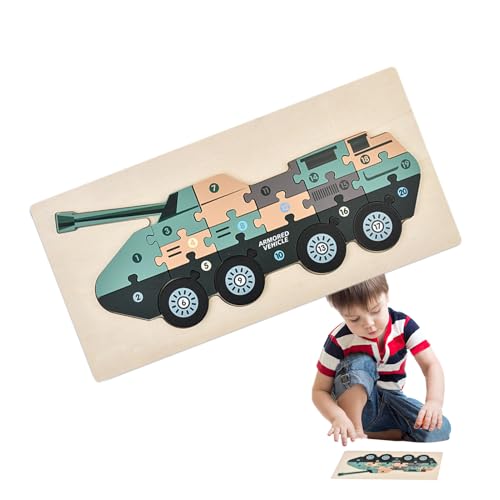 Moxeupon 3D Holzpuzzle - Steckpuzzle Spielzeug Für Kleinkinder Ab 3 Jahren - Interaktiver Bausatz In Panzer-Form Aus Holz Lernspielzeug Kreativgeschenk Für Kinder Und Erwachsene Moxeupon 3D Holzpuzzle - Steckpuzzle Spielzeug Für Kleinkinder Ab 3 Jahren - Interaktiver Bausatz In Panzer-Form Aus Holz Lernspielzeug Kreativgeschenk Für Kinder Und Erwachsene von Moxeupon