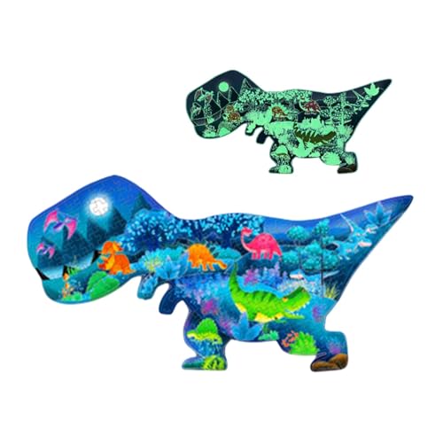 Moxeupon Dinosaurier-Puzzles für Erwachsene,Dinosaurier-Puzzle | Puzzles Leuchtend,200 Teile Puzzle, Kleinkindpuzzle für Kinder im Alter von 3–8 Jahren, lustige Tierpuzzle von Moxeupon