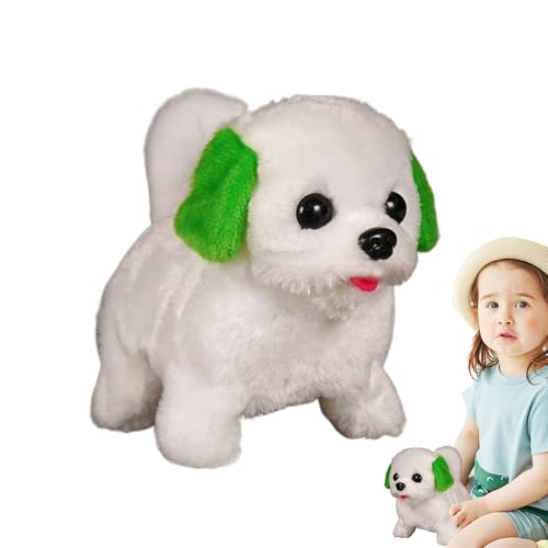 Moxeupon Gehen Hundespielzeug für Kinder, wandelnder Puppy,Roboter Walking Toy Barking Hund Plüschpuppe - Realistische interaktive gefüllte Tierwedel -Begleiter -Haustier zum Geburtstag von Moxeupon