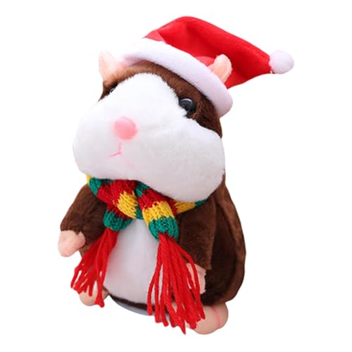 Moxeupon Hamsterspielzeug für Kinder | Sound Recording Plush Animal Toy - Automatisch schütteltes Kopf elektronisches Haustier mit und Schal -Lernwerkzeug für Spielzimmer Familienspiel Nacht von Moxeupon