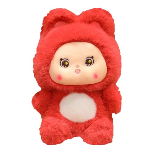 Moxeupon Hasengefüllter Tier, Bunny Plüschpuppe - Weiches Plüschspielzeug - 25 cm tragbare Hasenpuppe, entzückende Innenhäuser für Wohnzimmer, Schlafzimmer, Arbeitszimmer von Moxeupon