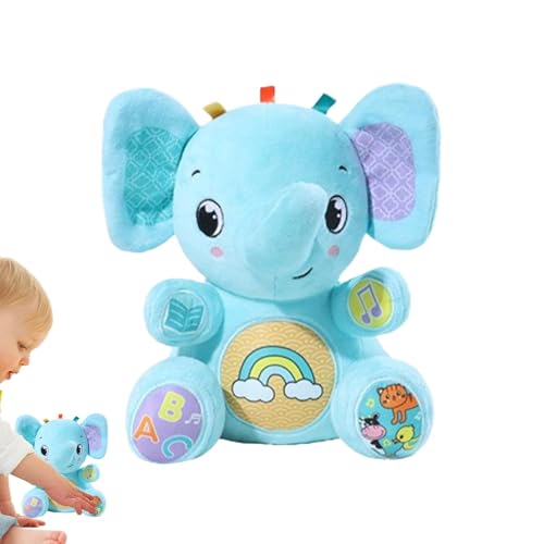 Moxeupon Musikalisches ausgestopftes Tier, Schlafsoother ausgestopftes Tier | Plüsch -Schallmaschine,Interaktiver süßes singgefülltes Tierbaby Spielzeug für Kindergartendekoration von Moxeupon