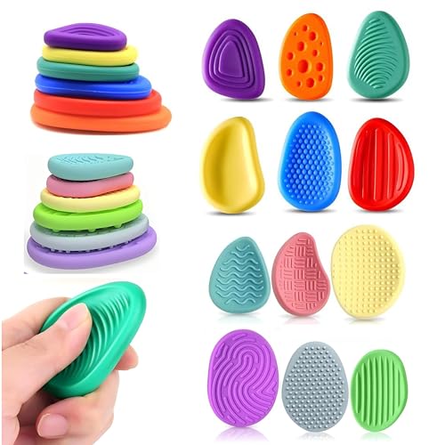12 Stück Fidget Toys Sensory Stones, Moxiewell Stressabbau Spielzeug, Sensorik Anti Stress, Texturierte Sorge Stein Sensorische Spielzeug für Kinder mit Autismus 12 Stück Fidget Toys Sensory Stones, Moxiewell Stressabbau Spielzeug, Sensorik Anti Stress, Texturierte Sorge Stein Sensorische Spielzeug für Kinder mit Autismus von Moxiewell