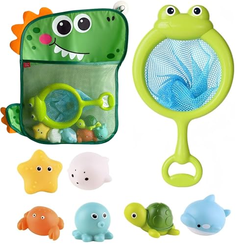 Badespielzeug Baby ab 1 2 3 4 Jahr, Moxiewell Wasserspielzeug Kinder Badewannenspielzeug Pool Spielzeug mit Spielzeug Aufbewahrungstasche, Kleines Fischnetz, Badespaß Spritztiere Wassertiere Badespielzeug Baby ab 1 2 3 4 Jahr, Moxiewell Wasserspielzeug Kinder Badewannenspielzeug Pool Spielzeug mit Spielzeug Aufbewahrungstasche, Kleines Fischnetz, Badespaß Spritztiere Wassertiere von Moxiewell