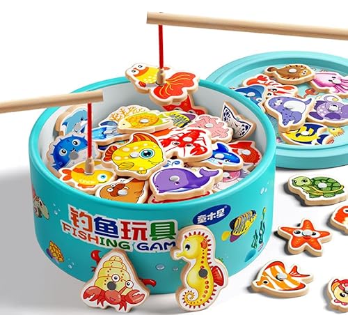 Moxiewell 30 Stück Holzspielzeug Angelspiel, Spiele Montessori Kinder 2 Jahre magnetisches Angelspiel, Kinder aus Holz, Lernspielzeug, Kinderspiele für Entwicklung Moxiewell 30 Stück Holzspielzeug Angelspiel, Spiele Montessori Kinder 2 Jahre magnetisches Angelspiel, Kinder aus Holz, Lernspielzeug, Kinderspiele für Entwicklung von Moxiewell