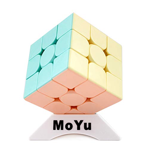 OJIN MoYu MoFang JiaoShi Meilong Serie Würfel Meilong3 3x3x3 Würfel Bright Pink Stickerless Cubing Klassenzimmer Meilong Forsted Surface Puzzle Cube mit einem Würfelstativ von Oostifun