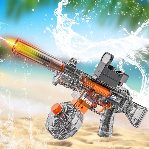 2025 Neue elektrische Wasserpistole, automatische Verbindungswasserpistole, ultralange Reichweite, große Kapazität automatische Wasserabsorption, ultralange Standby (Grau MP45) von MozkeTo19