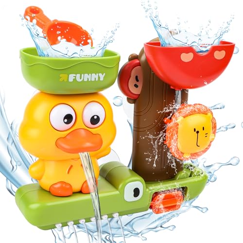 Badespielzeug, Badewannenspielzeug Kinder, Wasserspielzeug Kinder Spielzeug ab 1 2 3 Jahr Mädchen Junge, Badewannen Spielzeug, Wasserspielzeug Babyspielzeug mit Saugnapf von MplehDa