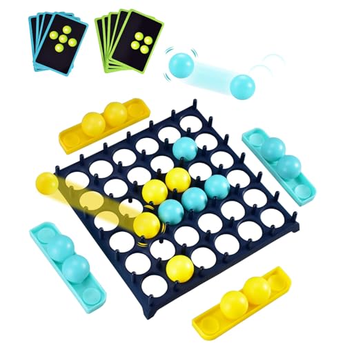 Bounce Off Game, Bouncing Ball Tischspiel, Bounce Off Party Game, Jumping Ball Tabletop Ping Pong Spielballspiel, Bouncing Ball Brettspiele Interaktive Geburtstagsfeier Spiele für 2-4 Spieler von MplehDa