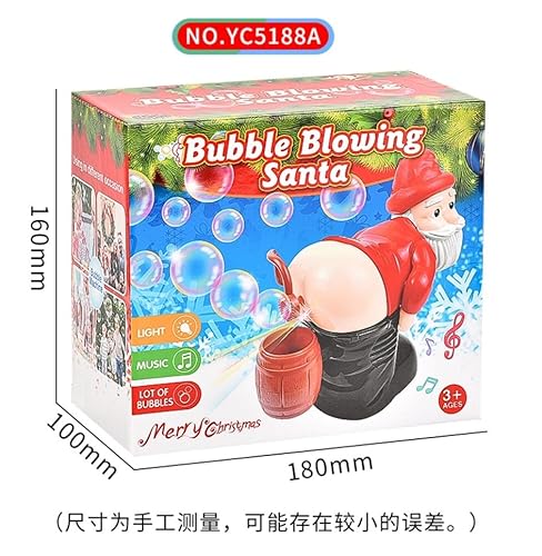 Bubble Fart Blower, Automatische Seifenblasenpistole, Weihnachtsmann Seifenblasenmaschine, Automatische Furz-Blasengebläse mit leichte Musik für Kinder, Zeremonie, Weihnachten, Party von MplehDa