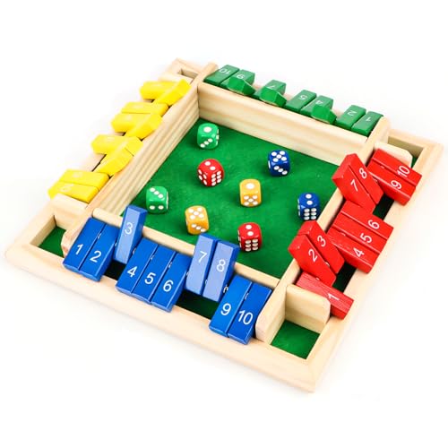 Holz Brettspiel, 4-Spieler Shut The Box Spiel Würfelspiel Holz Mathematik Traditional Pub Board Würfelspiel Reisen 4 Spieler Great Family Brettspiele Urlaub unterhaltsames Spiel Holz Brettspiel, 4-Spieler Shut The Box Spiel Würfelspiel Holz Mathematik Traditional Pub Board Würfelspiel Reisen 4 Spieler Great Family Brettspiele Urlaub unterhaltsames Spiel von MplehDa