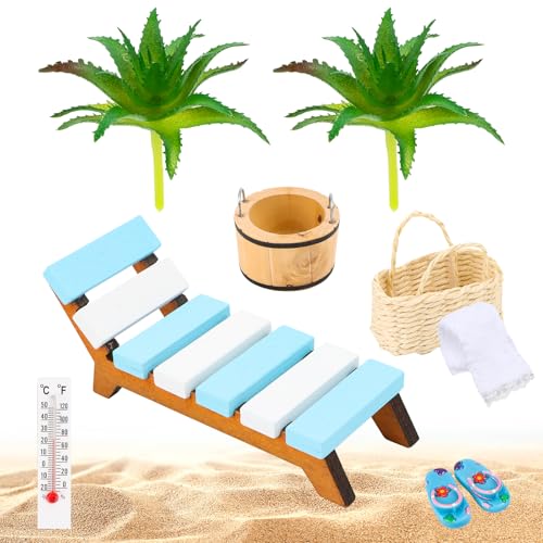 Miniatur Deko Sauna Zubehör, 9 Teile Wellness Deko Zubehör, Stranddekorationen Deko Strand und Meer Mini Liegestuhl Mikrolandschaft für Foto-Requisiten und DIY Deko Strand Garten Miniatur Deko Sauna Zubehör, 9 Teile Wellness Deko Zubehör, Stranddekorationen Deko Strand und Meer Mini Liegestuhl Mikrolandschaft für Foto-Requisiten und DIY Deko Strand Garten von MplehDa
