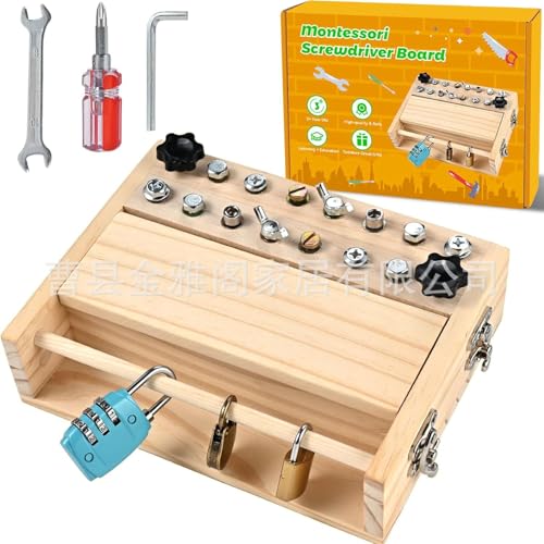 Montessori Spielzeug ab 3 4 5 Jahre, Montessori Schraubendreher Brett, Motorikspielzeug Holzspielzeug Schraubendreher, Busy Board Spielzeug ab 2-6 Jahr, Lernspielzeug Kinderspielzeug für Kinder Montessori Spielzeug ab 3 4 5 Jahre, Montessori Schraubendreher Brett, Motorikspielzeug Holzspielzeug Schraubendreher, Busy Board Spielzeug ab 2-6 Jahr, Lernspielzeug Kinderspielzeug für Kinder von MplehDa