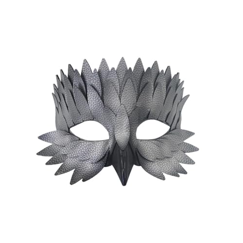 MplehDa Elegante Vogelmaske, Halloween Mask Halbgesichtsmaske, Venezianische Maske Krähenmaske mit falschen Federschnäbeln für Damen Herren, Halloween, Karneval Party Kostüm von MplehDa