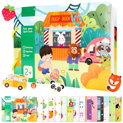 MplehDa Montessori Quiet Book, Busy Book for Toddlers, Ruhiges Buch Montessori for Toddlers, Quiet Book Montessori Spielzeug, Puzzle Buch Pädagogisches Spielzeugbuch, Kleinkinder Spielzeugbuch von MplehDa