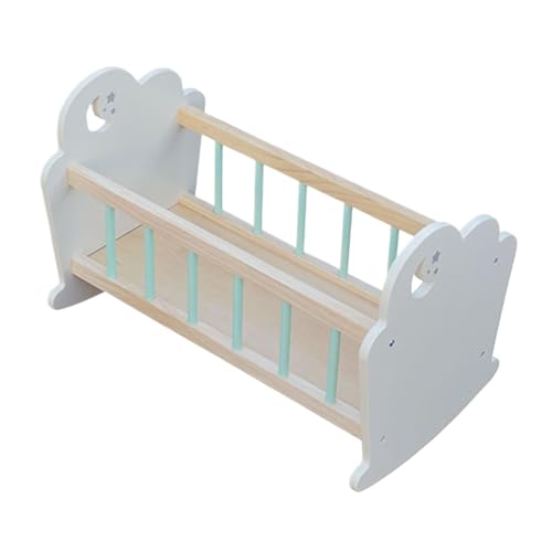 Mppchhn Puppenwiege Für Babypuppen, Holz Minischlafbett, Authentisches Möbel Spielzeug Für Kleinkinder Mädchen Puppenhaus Zubehör Mppchhn Puppenwiege Für Babypuppen, Holz Minischlafbett, Authentisches Möbel Spielzeug Für Kleinkinder Mädchen Puppenhaus Zubehör von Mppchhn