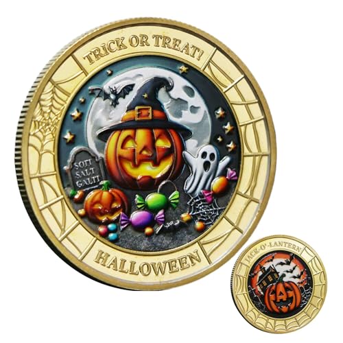 Mppchhn Sammelmünze - Halloween-Gedenkmünze,Originelles Spielzeug Erinnerungsstück Als Deko Für Zuhause Festliche Für Erwachsene Und Kinder von Mppchhn