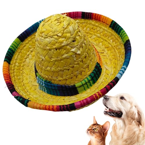 Mppchhn Sombrero Festhüte,Geflochtene Partyhüte - Kopfband Mit Breiter Krempe Kinder Kostüm Deko Geburtstagsfeiern von Mppchhn