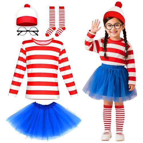 Mprocen Rot-weiße Bommelmütze, Nerd-Brille, Filme, Cosplay, Kinder, 120 cm Mprocen Rot-weiße Bommelmütze, Nerd-Brille, Filme, Cosplay, Kinder, 120 cm von Mprocen