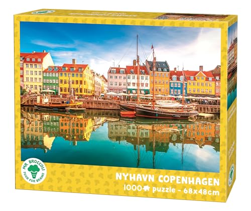 Mr. Broccoli Puzzle Dänemark Puzzle Nyhavn 1000 Teile - Der Hafen von Kopenhagen von Mr. Broccoli
