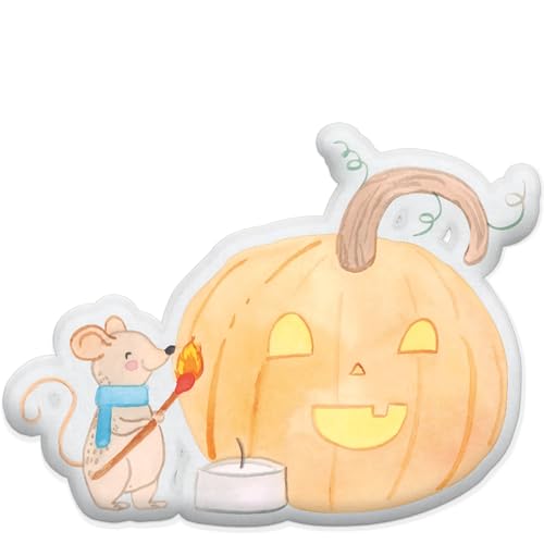 Mr. & Mrs. Panda Kissen Kuscheltier Kürbis Maus 55 cm - Geschenk, Halloween Deko, Schenken, Halloween, Trick or Treat, Tierkissen, Plüschtier, von Mr. & Mrs. Panda