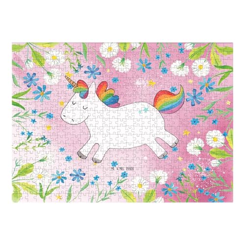 Mr. & Mrs. Panda Puzzle Einhorn Happy 551 Teile - Geschenk, Lachen, Lebensfreude, witzig, Unicorn, Einhörner, Einhorn Deko von Mr. & Mrs. Panda