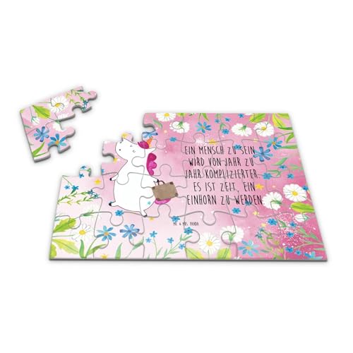 Mr. & Mrs. Panda Puzzle Einhorn Koffer 24 Teile - Geschenk, Abenteuer, Unicorn, Einhörner, albern, Einhorn Deko, Unicorn von Mr. & Mrs. Panda