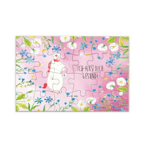Mr. & Mrs. Panda Puzzle Einhorn Krankenschwester 24 Teile - Geschenk, Krankenschwester Dankeschön, Ärztin Geschenk, Einhorn Deko, Einhörner, Unicorn, von Mr. & Mrs. Panda