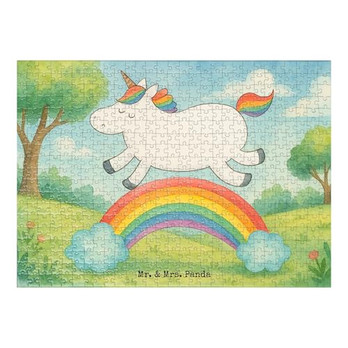 Mr. & Mrs. Panda Puzzle Einhorn Regenbogen Design 551 Teile - Geschenk, Unicorn, Einhornautobahn, Einhörner, Einhornpower, Einhorn Deko von Mr. & Mrs. Panda