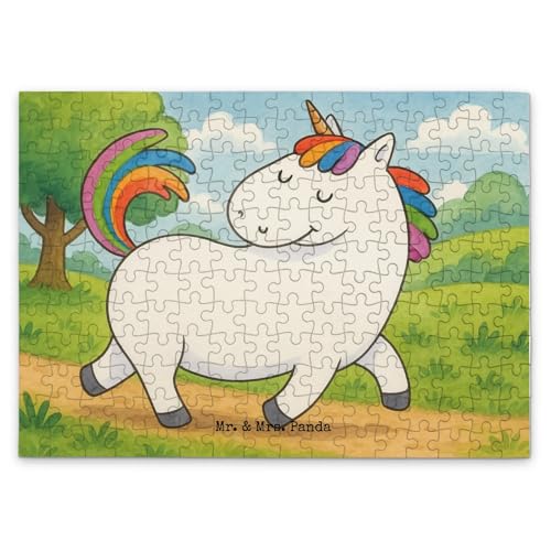 Mr. & Mrs. Panda Puzzle Einhorn Stolzieren Design 192 Teile - Geschenk, Einhorn Deko, Einhörner, Unicorn, Pferd, bunt von Mr. & Mrs. Panda