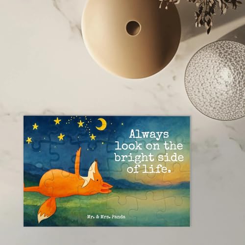 Mr. & Mrs. Panda Puzzle Fuchs Sterne Design 24 Teile - Geschenk, Nachtschwärmer, entspannt, Always Look on The Bright Side of Life, Romantik, Nachts, von Mr. & Mrs. Panda