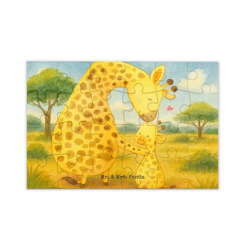 Mr. & Mrs. Panda Puzzle Giraffe Kind Design 24 Teile - Geschenk, Mama, Afrika, Wildtiere, Mutter, Sohn von Mr. & Mrs. Panda