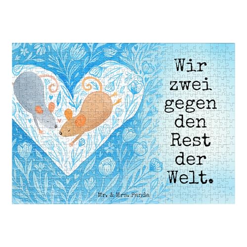 Mr. & Mrs. Panda Puzzle Mäuse Herz Design 551 Teile - Geschenk, Partner, Jahrestag, für Immer, Ehemann, Liebesgeschenk, Love, Maus, verheiratet, Mr. & Mrs. Panda Puzzle Mäuse Herz Design 551 Teile - Geschenk, Partner, Jahrestag, für Immer, Ehemann, Liebesgeschenk, Love, Maus, verheiratet, von Mr. & Mrs. Panda