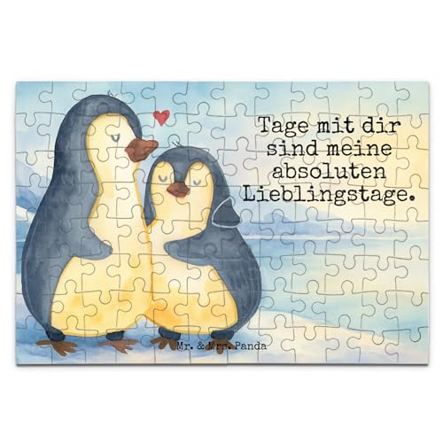 Mr. & Mrs. Panda Puzzle Pinguin umarmen Design 96 Teile - Geschenk, Liebespaar, Verlobung, Liebe, Paar, Seevogel, Liebesgeschenk, Umarmung von Mr. & Mrs. Panda