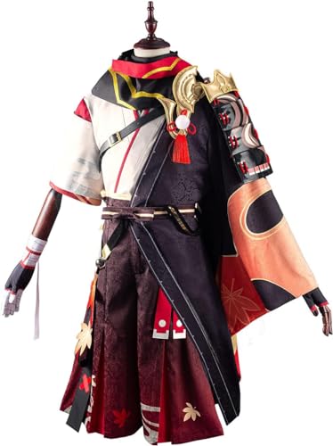 Genshin Impact Kaedehara Kazuha Cosplay-Kostüm, Modisches Rotes Kostüm Für Erwachsene, Männer, Frauen, Teenager, Halloween-Outfits von Mr.LQ