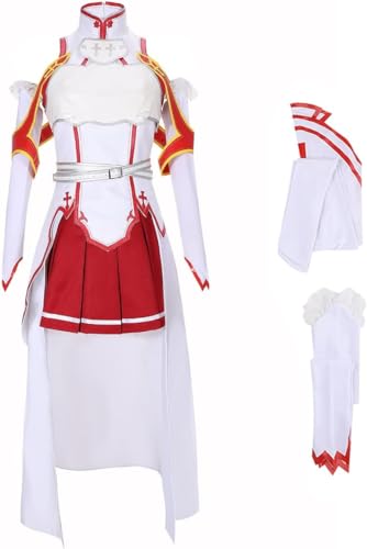 Mr.LQ Sword Art Online SAO Yuuki Asuna Cosplay Anime Kostüm Damen Kampfanzug Mädchen Kleid Mit Strümpfen von Mr.LQ