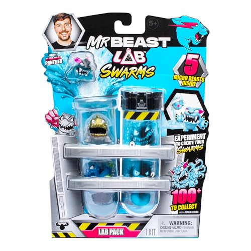 MrBeast Lab Swarms Laborpackung; Experimentieren, Wasser hinzufügen, Gläschen schütteln, 5 Sammelfiguren (2,5 cm) enthüllen; 100+ zum Sammeln; mit Chance auf Hyperchrome Panther der Limited MrBeast Lab Swarms Laborpackung; Experimentieren, Wasser hinzufügen, Gläschen schütteln, 5 Sammelfiguren (2,5 cm) enthüllen; 100+ zum Sammeln; mit Chance auf Hyperchrome Panther der Limited von MRBEAST LAB