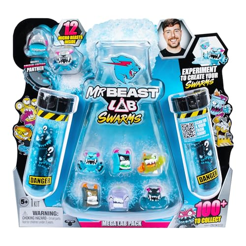 MrBeast Lab Swarms Mega-Laborpackung Hard Boiled; Experimentieren, Wasser hinzufügen, Reagenzglas schütteln, 12 Sammelfiguren enthüllen; 100+ zum Sammeln; Mega-Packung mit Panther der Sonderedition MrBeast Lab Swarms Mega-Laborpackung Hard Boiled; Experimentieren, Wasser hinzufügen, Reagenzglas schütteln, 12 Sammelfiguren enthüllen; 100+ zum Sammeln; Mega-Packung mit Panther der Sonderedition von MRBEAST LAB