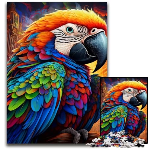 1000-teiliges Puzzle, Art Parrot, Holzpuzzle, Entspannung und Herausforderung, farbenfrohe Heimdekoration, Freunde, 50x75cm/19,68x29,52 Zoll 1000-teiliges Puzzle, Art Parrot, Holzpuzzle, Entspannung und Herausforderung, farbenfrohe Heimdekoration, Freunde, 50x75cm/19,68x29,52 Zoll von MrChunlong